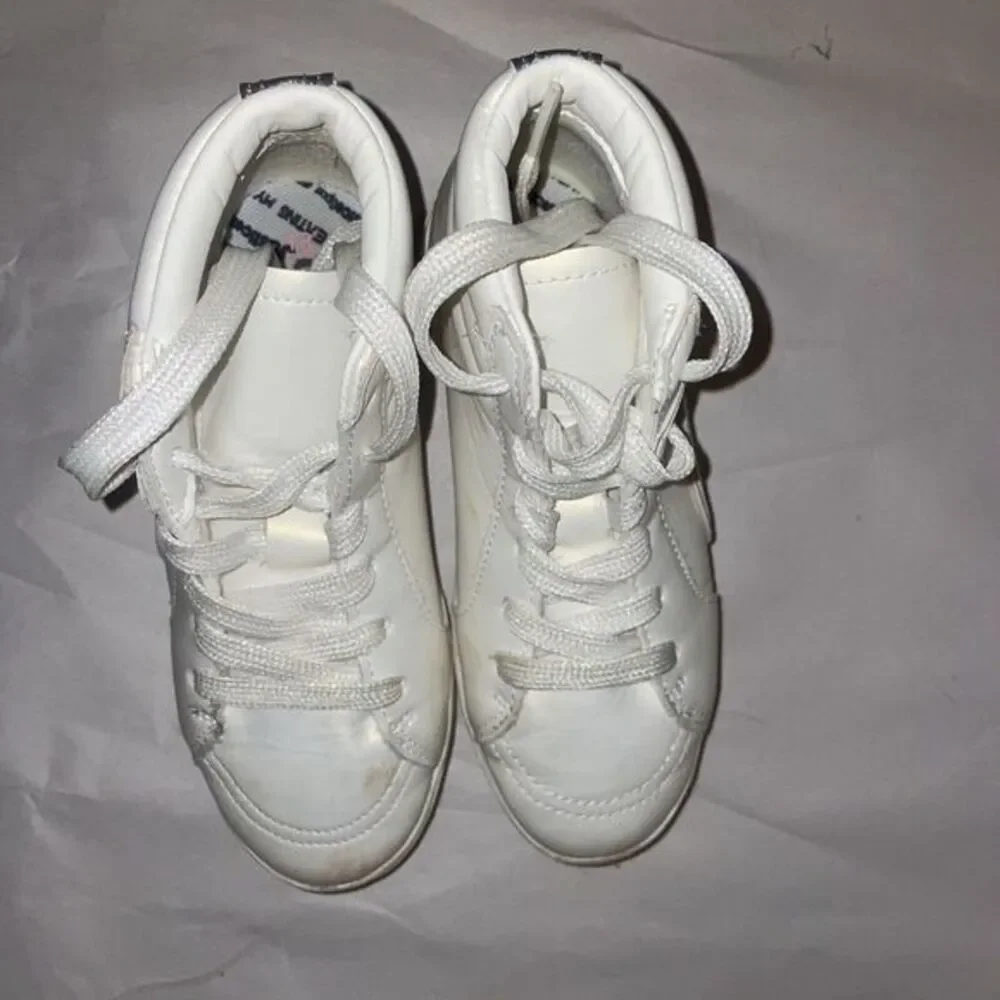 Justice Sport White High Top Sneakers‎ White/Reflective Silver Size 13